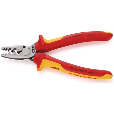 KNIPEX 26914 VDE Insulated Crimping Pliers for End Sleeves, 180 mm