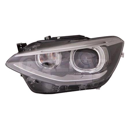 Left Headlamp (Bi Xenon, Takes D1S Bulb, With LED Daytime Running Light, Without Bending Light, With Motor) for BMW 1 Series 5 Door 2012 2015