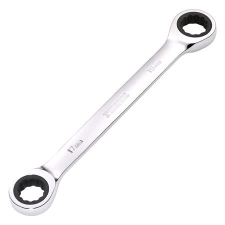 Draper 27740 HI TORQ Metric Double Ratchet Ring Spanner, 17 x 19mm