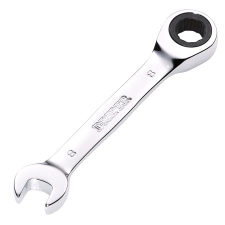 Draper 27840 HI TORQ Metric Stubby Ratchet Combination Spanner, 8mm