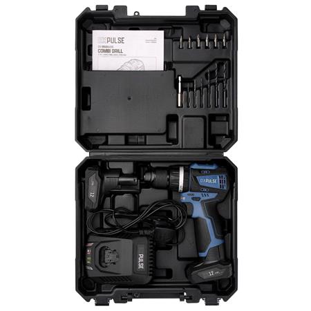 Draper 27885 DXPULSE 12V Brushless Combi Drill Kit, 2 x 4.0Ah Batteries, 1 x Fast Charger