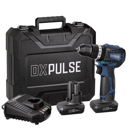 Draper 27885 DXPULSE 12V Brushless Combi Drill Kit, 2 x 4.0Ah Batteries, 1 x Fast Charger