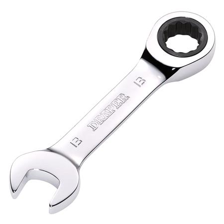 Draper 27891 HI TORQ Metric Stubby Ratchet Combination Spanner, 13mm