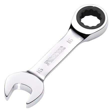 Draper 27911 HI TORQ Metric Stubby Ratchet Combination Spanner, 16mm