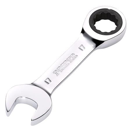 Draper 27914 HI TORQ Metric Stubby Ratchet Combination Spanner, 17mm