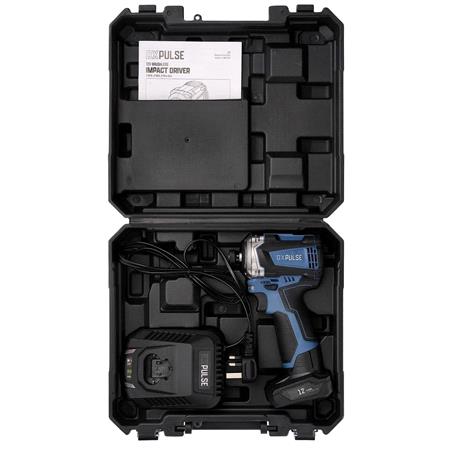 Draper 27962 DXPULSE 12V Brushless Impact Driver Kit, 1/4" Sq. Dr., 1 x 5.0Ah Battery, 1 x Fast Charger