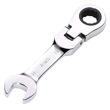 Draper 27966 HI TORQ Metric Stubby Flexible Head Ratchet Combination Spanner, 11mm