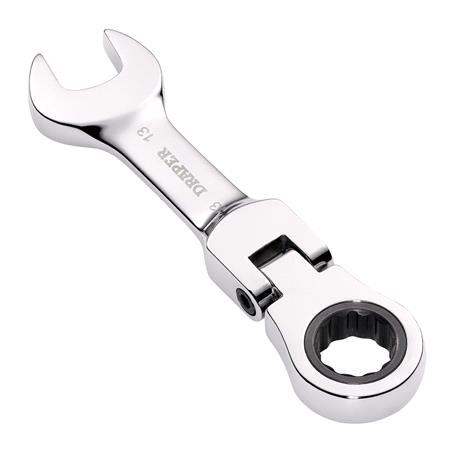 Draper 27969 HI TORQ Metric Stubby Flexible Head Ratchet Combination Spanner, 13mm