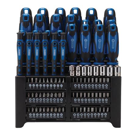 Draper 28001 Screwdriver and Bit Set, Blue (103 Piece)