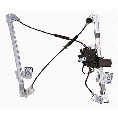 Front Left Electric Window Regulator (with motor) for SEAT IBIZA Mk III (6K1), 1999 2002, 4 Door Models, WITHOUT One Touch/Antipinch, motor has 2 pins/wires