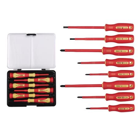 Draper 28028 VDE Approved Fully Insulated Screwdriver and Precision Screwdriver Set (14 Piece)