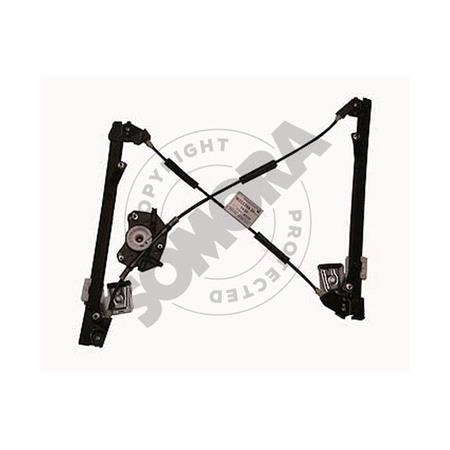 Front Left Electric Window Regulator Mechanism (without motor) for SEAT IBIZA Mk IV (6L1), 2002 2009, 2 Door Models, One Touch/AntiPinch Version, holds a motor with 4 or more pins