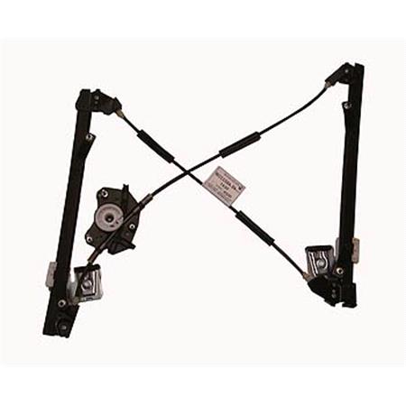 Front Right Electric Window Regulator Mechanism (without motor) for SEAT IBIZA Mk IV (6L1), 2002 2009, 4 Door Models, One Touch/AntiPinch Version, holds a motor with 6 or more pins