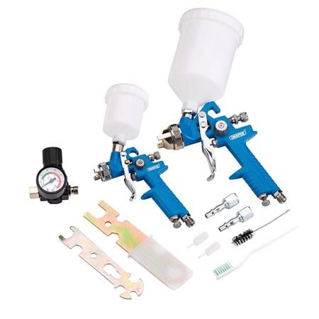 Draper 28374 HVLP Air Paint Spray Gun Kit (7 Piece)