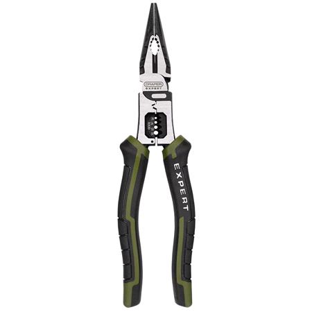 Draper Expert 28527 Long Nose Pliers with Wire Stripper, 200mm
