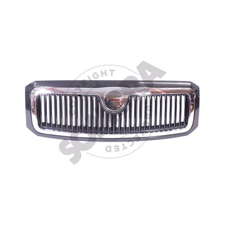 Skoda Fabia 2004 2007 Grille, Complete With Inner Grille, Chrome Surround & Outer Frame, Badge Not Supplied