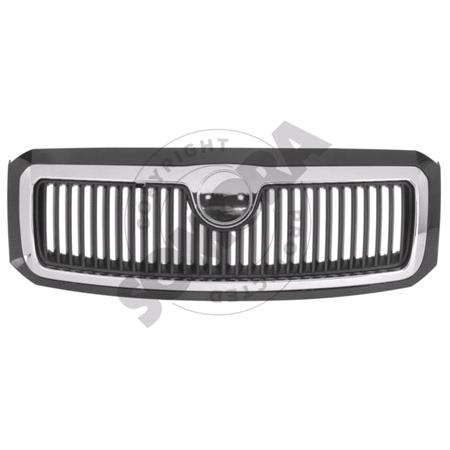 Skoda Fabia 2004 2007 Grille, Complete With Inner Grille, Chrome Surround & Outer Frame, Badge Not Supplied