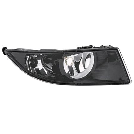 Right Front Fog Lamp (With Daytime Running Light, Black Bezel, Takes H8 / P21W Bulbs, Supplied Without Bulbs, Not For RS / Scout Model, Original Equipment) for Skoda Fabia 2010 to 2014