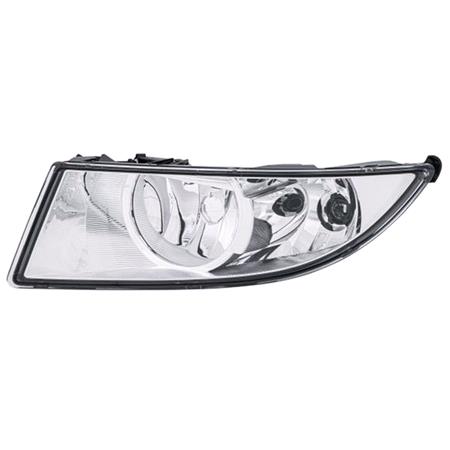 Left Front Fog Lamp (With Daytime Running Light, Chrome Bezel, Takes H8 / P21W Bulbs, Supplied Without Bulbs, Not For RS / Scout Models, Original Equipment) for Skoda Fabia  2010 to 2014