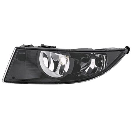 Left Front Fog Lamp (With Daytime Running Light, Black Bezel, Takes H8 / P21W Bulbs, Supplied Without Bulbs, Not For RS / Scout Model, Original Equipment) for Skoda Fabia 2010 to 2014