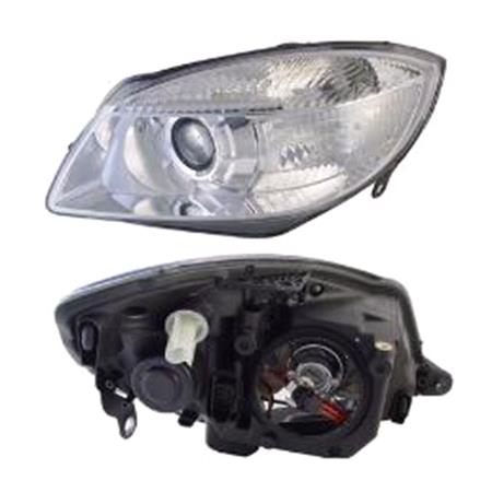 Left Headlamp (Halogen, Projector Headlamp, Takes H7 Bulb, Supplied With Motor) for Skoda ROOMSTER 2007 2010