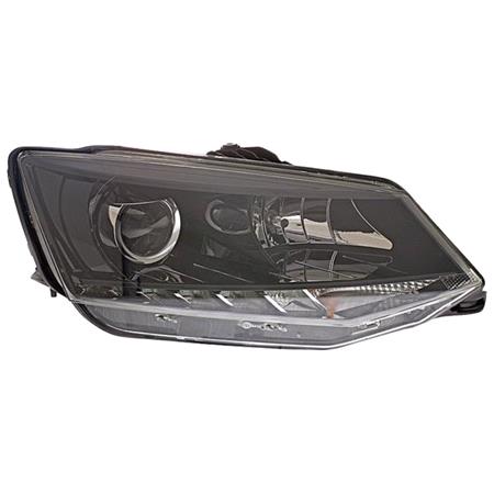 Right Headlamp (Halogen, Takes H7 / H7 Bulbs, With LED Daytime Running Light, Supplied with Motor and Bulbs) for Skoda Fabia Estate 2014 to 2018