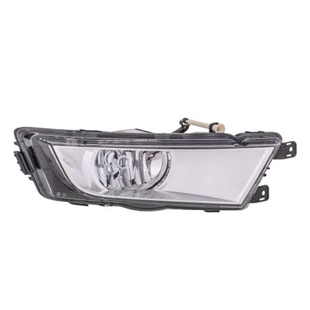 Right Front Fog Lamp (Chrome Bezel, Takes H8 Bulb, Original Equipment) for Skoda OCTAVIA 2013 2017