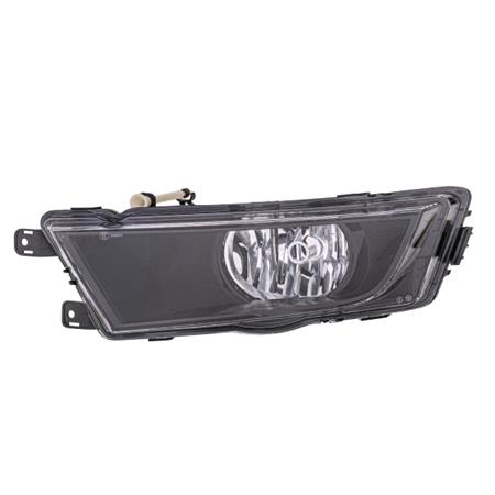 Left Front Fog Lamp (Black Bezel, Takes H8 Bulb, Original Equipment) for Skoda OCTAVIA 2013 2017