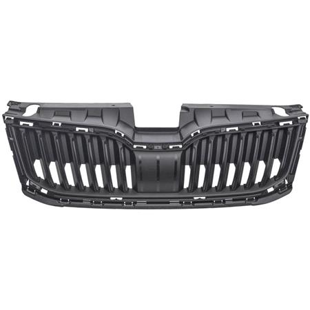 Skoda Octavia 2017 2020 Front Bumper Grille, Satin Black, Supplied Without Chrome Frame, TuV Approved