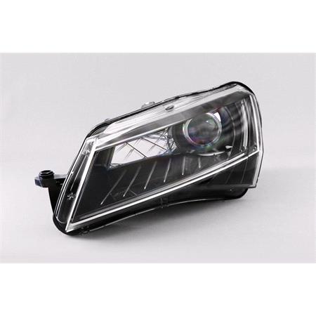 Left Headlamp (Bi Xenon, Takes D3S Bulb, With LED DRL, Supplied With Motor, Original Equipment) for Skoda SUPERB 2015 on