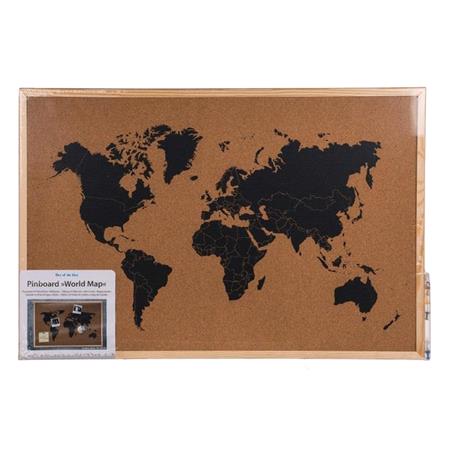 World Map Cork Pinboard