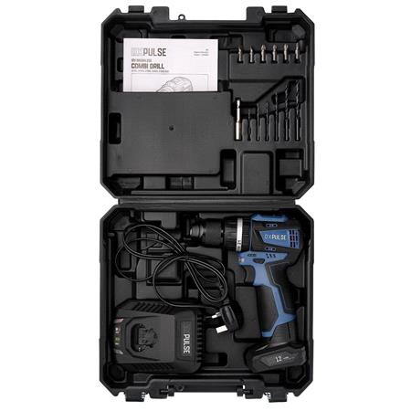 Draper 29395 DXPULSE 12V Brushless Combi Drill Kit, 1 x 4.0Ah Battery, 1 x Fast Charger