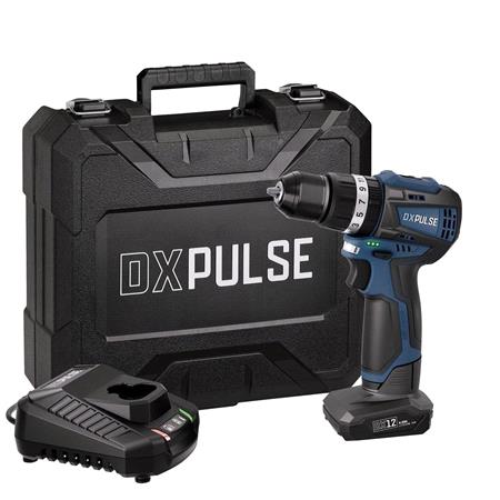 Draper 29395 DXPULSE 12V Brushless Combi Drill Kit, 1 x 4.0Ah Battery, 1 x Fast Charger