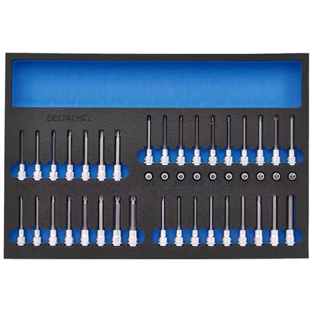 Draper 29447 BUNKER Resi Torx, Hexagon, Multi Tooth/Spline, Ribe Socket Set, 3/8" Sq. Dr. in EVA Foam Inlay