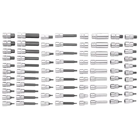 Draper 29449 BUNKER Torx, Hexagon, E Torx, Multi Tooth/Spline, Ribe Socket Set, 1/2" Sq. Dr. in EVA Foam Inlay