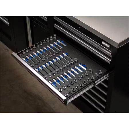 Draper 29449 BUNKER Torx, Hexagon, E Torx, Multi Tooth/Spline, Ribe Socket Set, 1/2" Sq. Dr. in EVA Foam Inlay