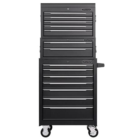 Draper 29455 Combined Roller Cabinet, Mid Tool Chest and Tool Chest, 14 Drawers, 26"