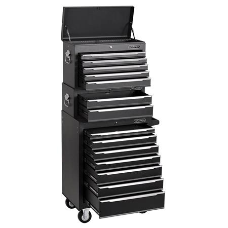 Draper 29455 Combined Roller Cabinet, Mid Tool Chest and Tool Chest, 14 Drawers, 26"