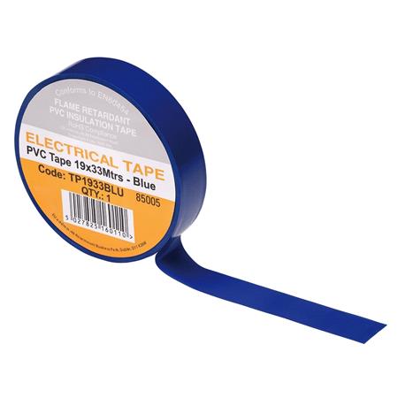 Draper 29497 Blue PVC Electrical Insulation Tape, 19mm x 33m (Pack of 10)