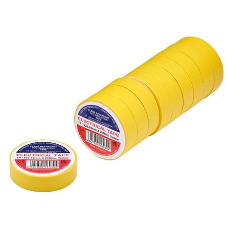 Draper 29531 Yellow PVC Electrical Insulation Tape, 19mm x 20m (Pack of 10)