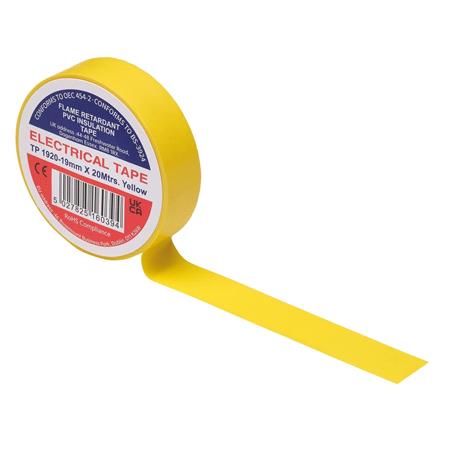 Draper 29531 Yellow PVC Electrical Insulation Tape, 19mm x 20m (Pack of 10)