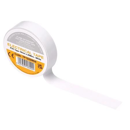 Draper 29532 White PVC Electrical Insulation Tape, 19mm x 20m (Pack of 10)