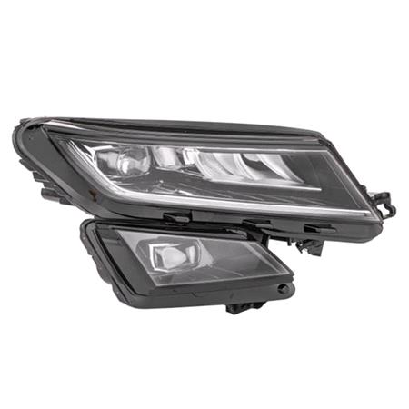 Right Headlamp (Full LED, Supplied Without Modules, Original Equipment) for Skoda KODIAQ 2017 to 2021