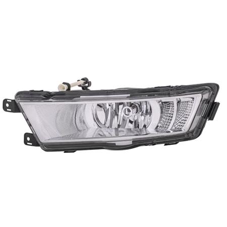 Right Front Fog Lamp (Black Bezel, Takes H8 Bulb, With LED Daytime Running Lamp, Original Equipment) for Skoda RAPID Spaceback 2012 2017