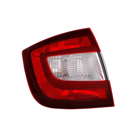 Left Rear Lamp (Saloon Models, Bright Red, Supplied Without Bulbholder) for Skoda RAPID 2012 to 2019