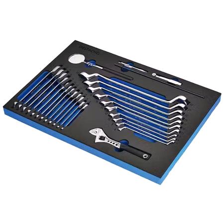 Draper 29712 BUNKER Ring Spanner and Open End Ratchet Set in EVA Foam Inlay (27 Piece)