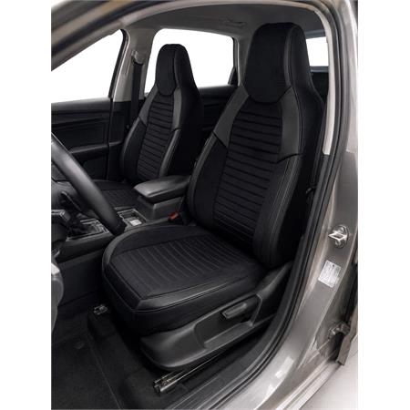 CHAMPION Style Seat Covers with Fixed Headrests (Black) For Citroen C ZERO 2010 Onwards