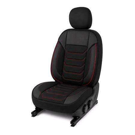 CARBON Style Seat Covers (Black/Red) For Citroen C ZERO 2010 Onwards