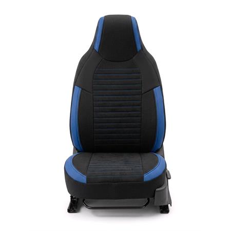 CHAMPION Style Seat Covers with Fixed Headrests (Black/Blue) For Citroen C ZERO 2010 Onwards