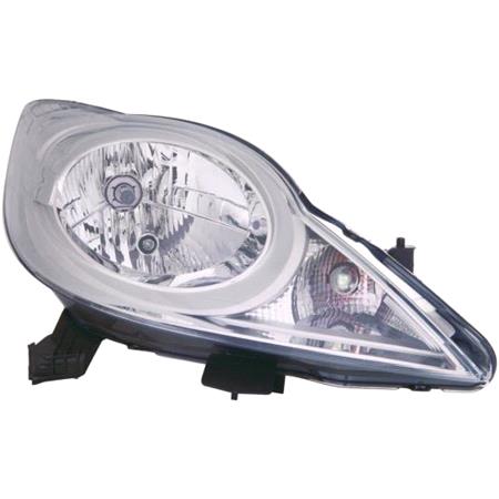 Right Headlamp (Halogen, Takes H4 Bulb) for Peugeot 107 2012 on